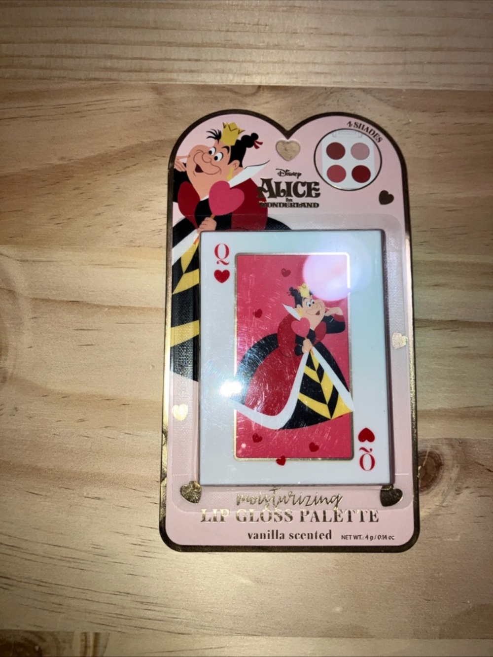 Disney Alice in Wonderland Lip Gloss Palette - 4 Shades Vanilla Scented New